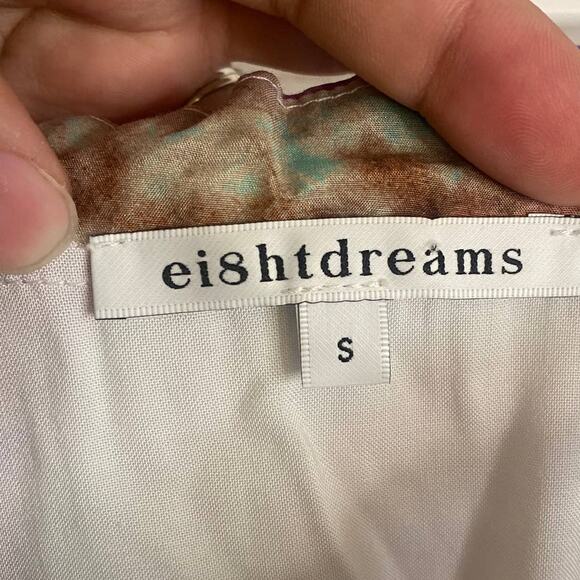 Ei8ht Dreams Tie Dye Venice Gathered Mini Dress Green Purple Size Small - Picture 5 of 6